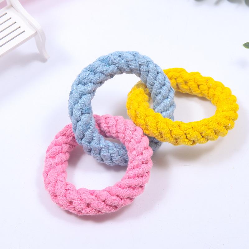 Chew-Proof Triple Ring Cotton Rope Toy - Hand-Braided Knot Ball for Aggressive Chewers Multi-Pet Enrichment Puzzle for Hamsters