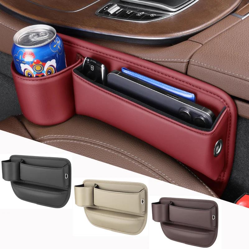 AAAQK1 Leather Car Seat Sewn Gap Crevice Slot Storage Box Cup Holder For BMW E46 F30 E60 E90 F10 X5 E70 E39 E36 E87 X7 E92 E91 E28 X3 X