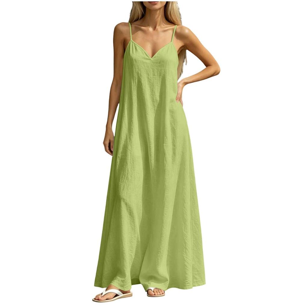 Women's Elegant Backless Spaghetti Strap Maxi Dress for Summer Sundresses for Women Vacation Outfits for Women Spring Dresses for Women