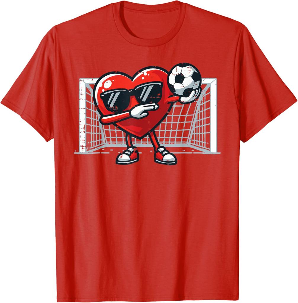 Valentines Day Football Heart Dab Soccer Cool Present Unisex T-Shirt