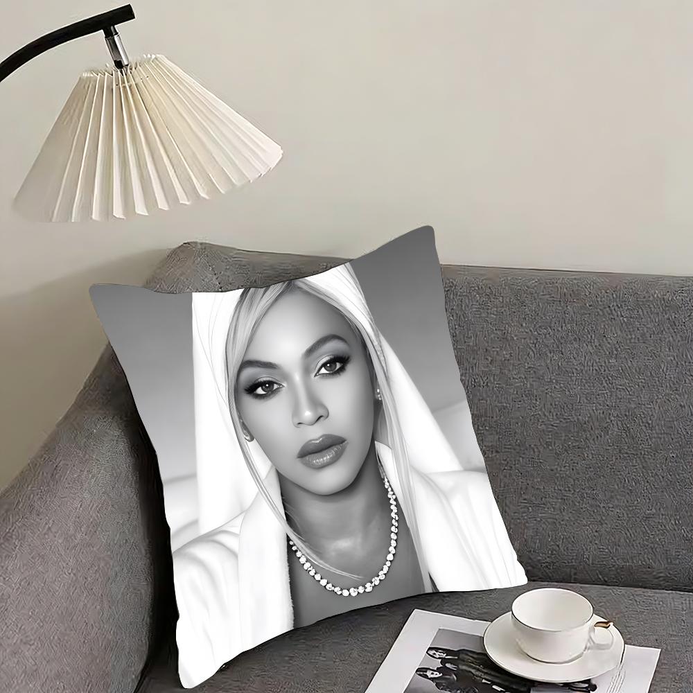 Singer B-Beyonce Cushion Cover Reversible Plush Pillow Cover – For Car, Sofa, Bedroom, Perfect As a Gift.