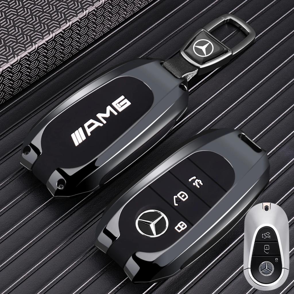VFO1 Car Key Case Cover for Mercedes-Benz A B C E G S Class CLA CLS GLA GLB GLC GLE GLS EQA EQB EQC 3 Buttons Auto Accessories