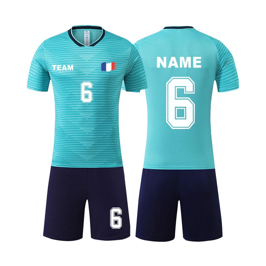 Personalisierte Shirts Kit Herren Mädchen mit Namen Nummer benutzerdefinierte Fußballtrikots für Jungen Trainingsanzug