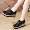 Women's Thick-Soled Leather Platform Shoes: Versatile, Slimming, Lightweight, Soft-Soled, Height-Boosting for Autumn/Winter 2025