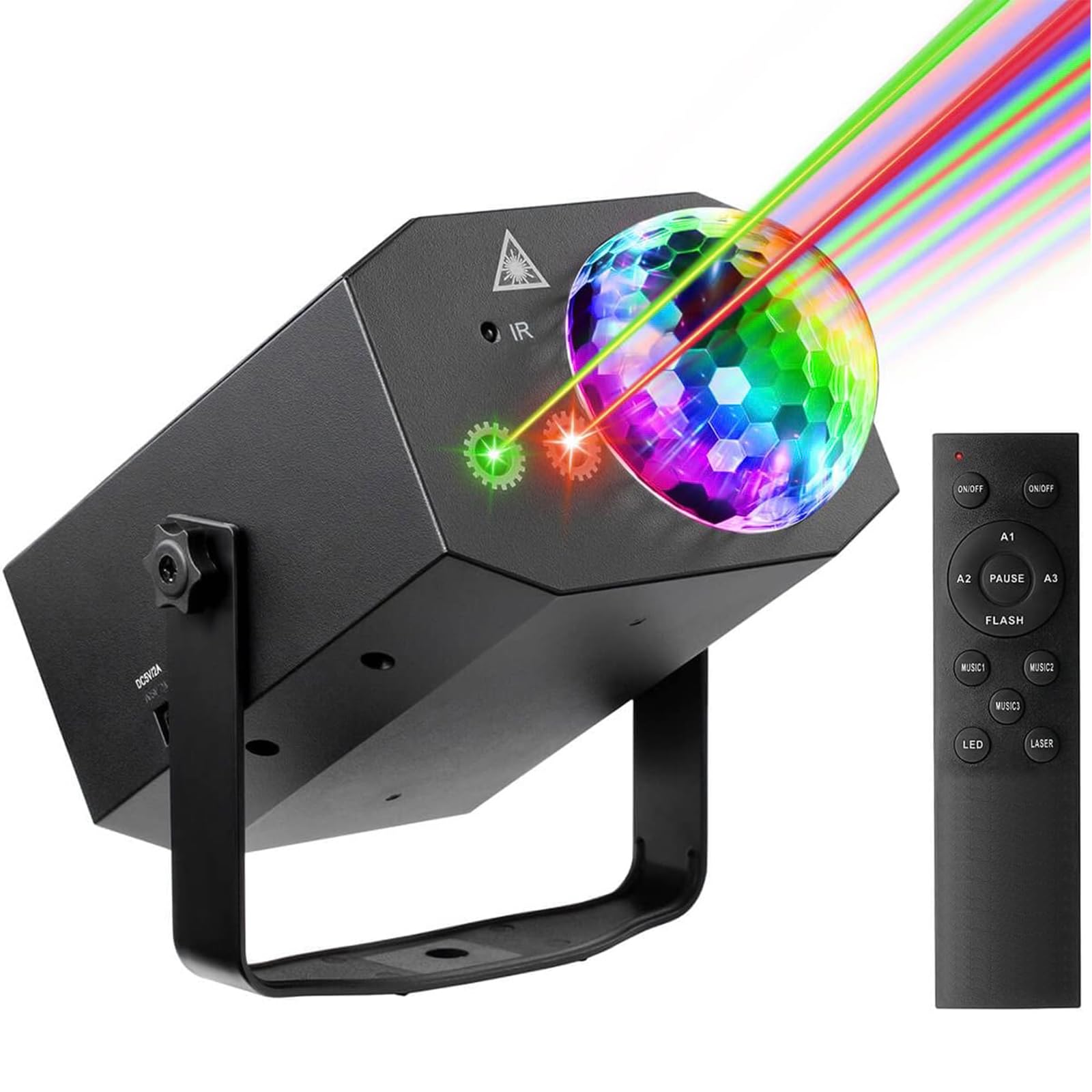 

Зеркальный шар PAIFIEVD, Диско-свет с голосовой активацией, проецирующий красный и зеленый узор, с широкой зоной луча, сценический свет с дистанционным управлением для танцев