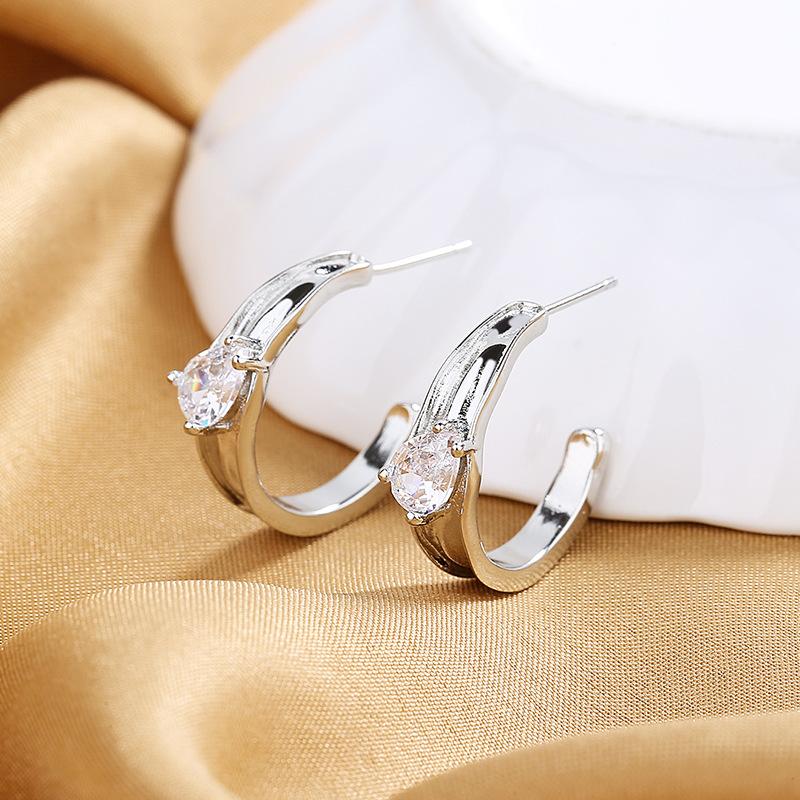 925 Sterling Silver Stud Earrings AAA Zircon For Women High Quality Exquisite Student Girlfriend Jewelry Accessories Heart GiftGood Product