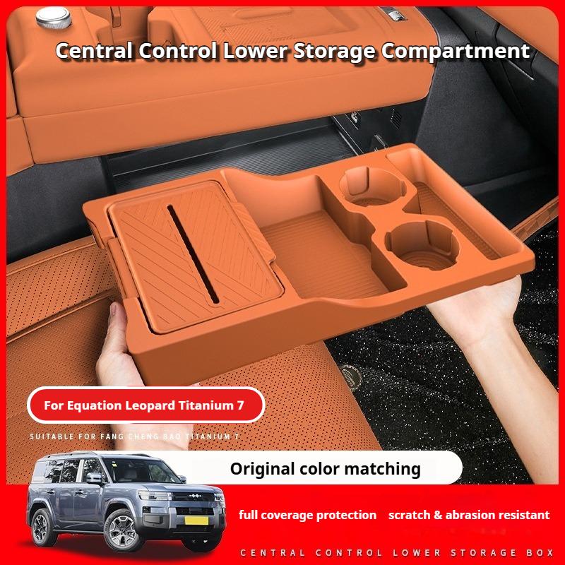 For BYD Ti7 Formula Leopard Titanium 7 Center Console Lower Storage Boxsilicone Storage Box Center Console Modify Anti-slip Pad