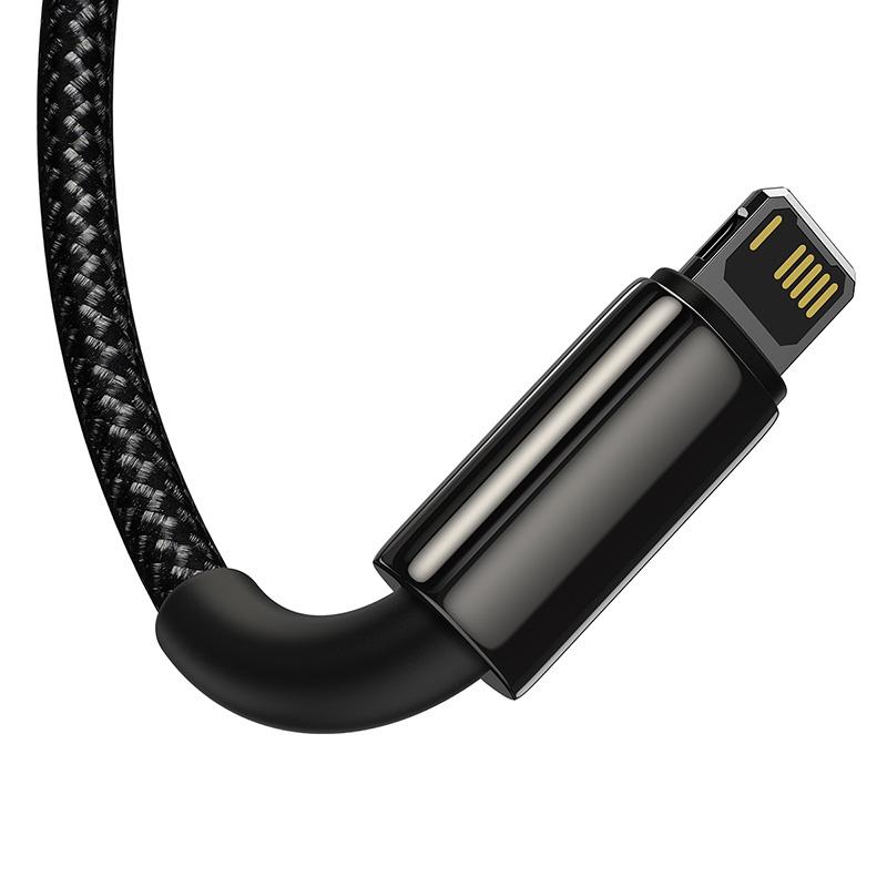 Kabel Usb 3W1 Baseus Tungsten Gold, Usb Do Micro Usb / Usb-C / Lightning, 3.5A, 1.5M (Czarny)
