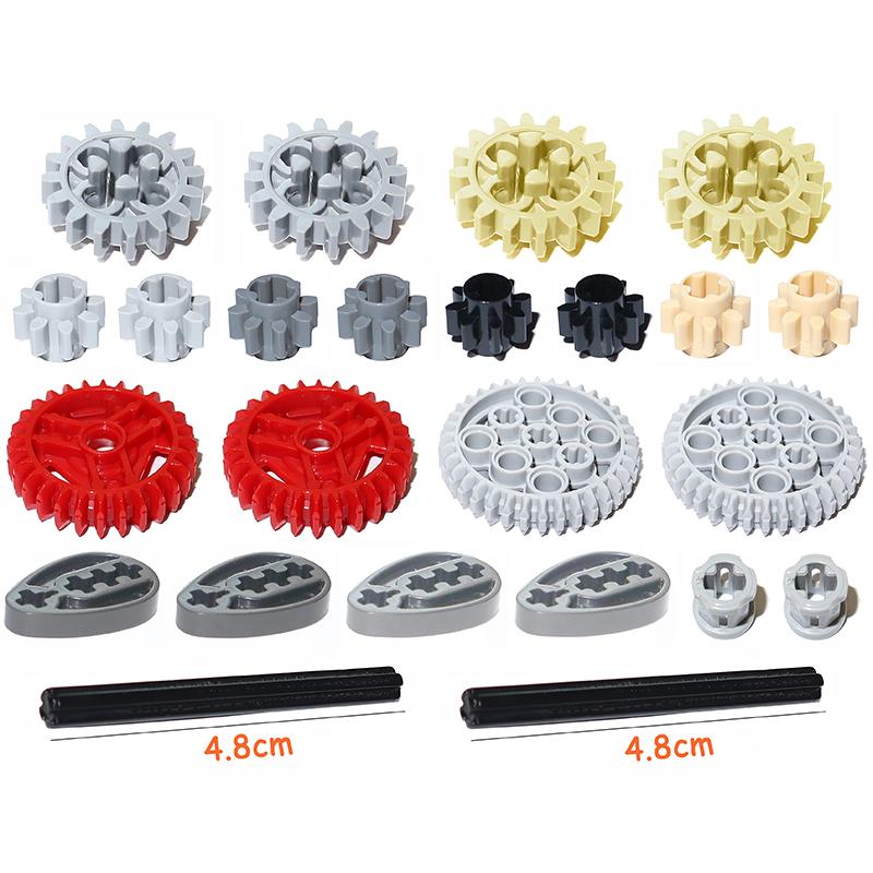 MOC Bricks Technical Accessories Bulk Multiple Sizes Gear Cross Axles Set Compatible All Brands Building Blocks Educational Toys