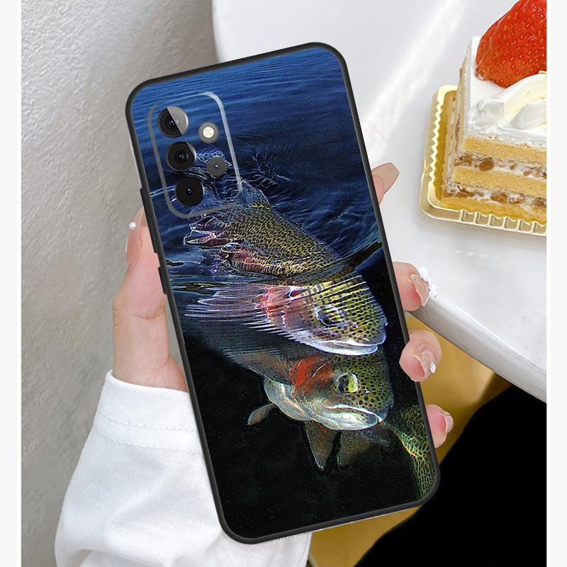Vintage Trout Fishing Case For Samsung Galaxy A54 A34 A14 A15 A35 A55 A52 A32 A12 A51 A71 A33 A23 A13 A53 Coque