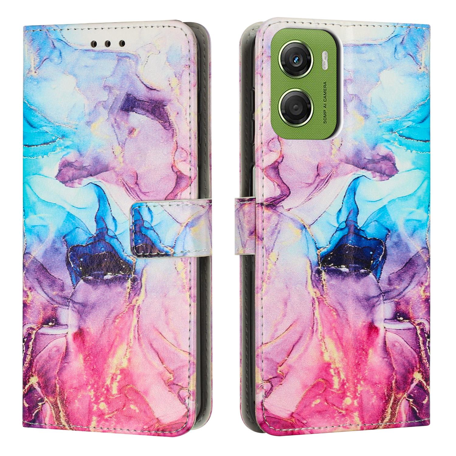 

For Motorola Moto G06 Power 4G/Motorola Moto G06 4G Stand Case Marble Pattern PU Leather Wallet Phone Cover
