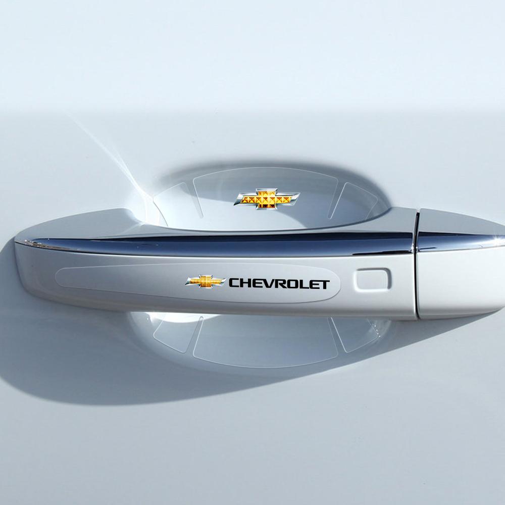 8pcs Car Sticker Transparent Car Door Handle Bowl Scratches Protector Decal For Chevrolet Cruze Orlando Captiva Sail Aveo Malibu