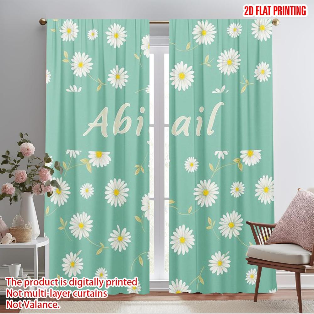 

2 шт., 2D печать на плоскости Минималистичные шторы Одеяло Ромашка Универсальная ткань (без удилища) Уличные украшения Ldeal для спальни, 52.50×116.00 CM 2pcs