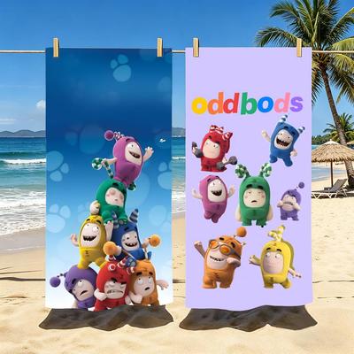 Anime Oddbods Handtuch Polyester Strandtuch Schnelltrocknend Sandfrei Badetuch für Sommer Pool Reisen Urlaub
