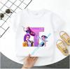 K Pop Demon Huntersd Children's Short-Sleeved Girls' Casual Shirt - Summer Pure Polyester T-Shirt with Letter A-Z Cartoon Print