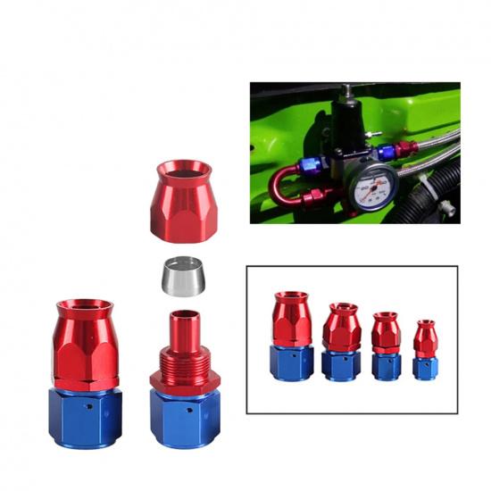 AN4 AN6 AN8 AN10 AN12 Straight 0 45 90 180 Degree Reusable Car Hose End Fittings Adapter For Swivel PTFE Oil Fuel Line Blue Red Fuel System Fittings7