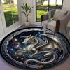 Evil Dragon Print Round Rug, Multi-functional Office Chair Sofa Carpet, Easy Clean Carpet for Home and Living Spaces