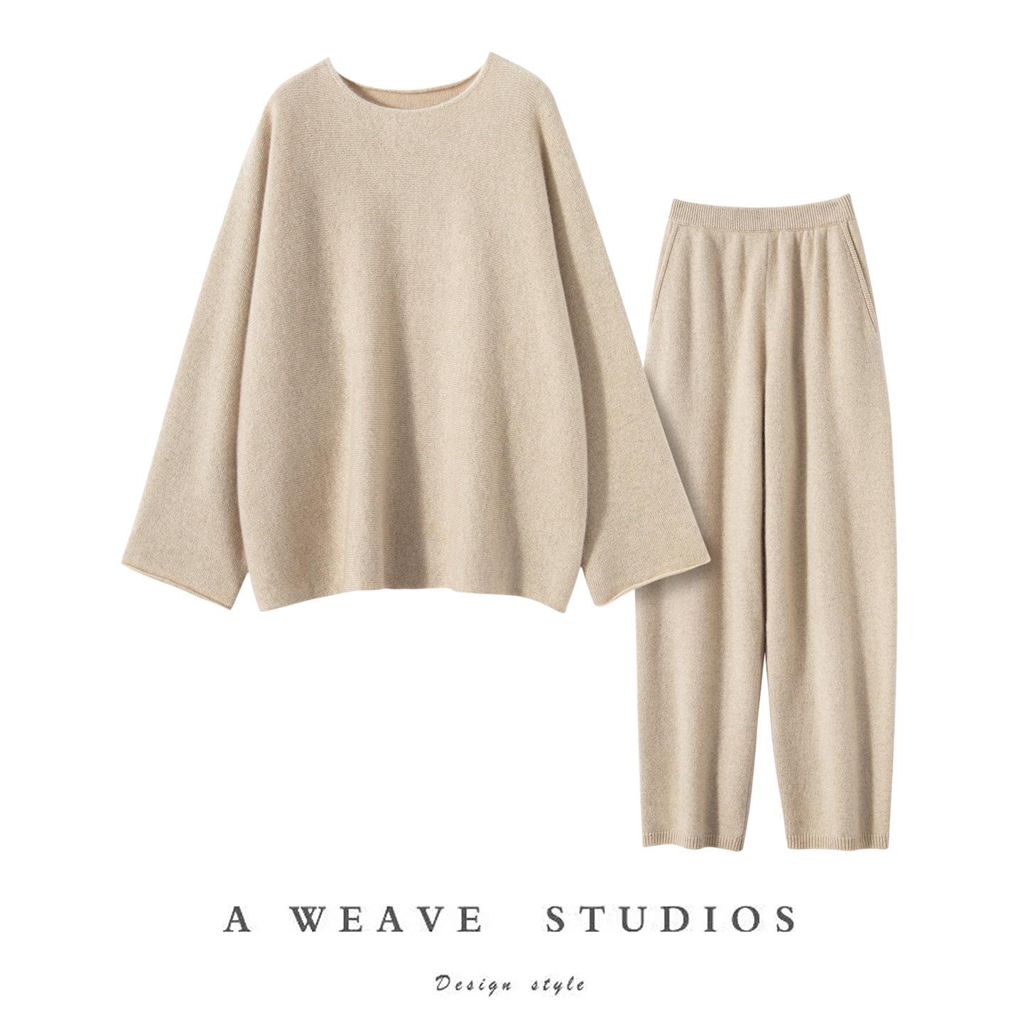 100% Cashmere Women s Light Luxury Undyed One-Shoulder Set - New Autumn/Winter Style One Size