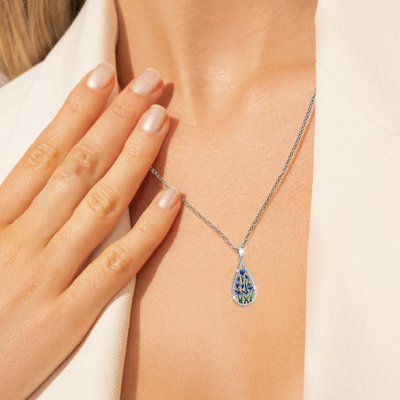New arrivalfashion pastoral style flower pendant handmade enamel jewelry wedding birthday party necklace