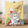 1pc Tom and Jerry Flannel Blanket Soft Warm Throw for Home, Office, Travel, All-Season Cozy Bedding Gift L1388