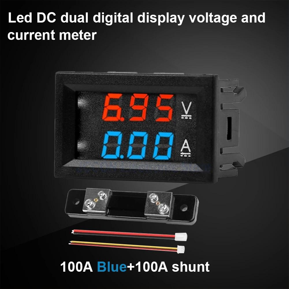 Digitales Voltmeter DC0-100V 10A 50A 100A Voltmeter Amperemeter Spannungsstrommesser LED-Anzeige Elektromobil Motorrad Auto