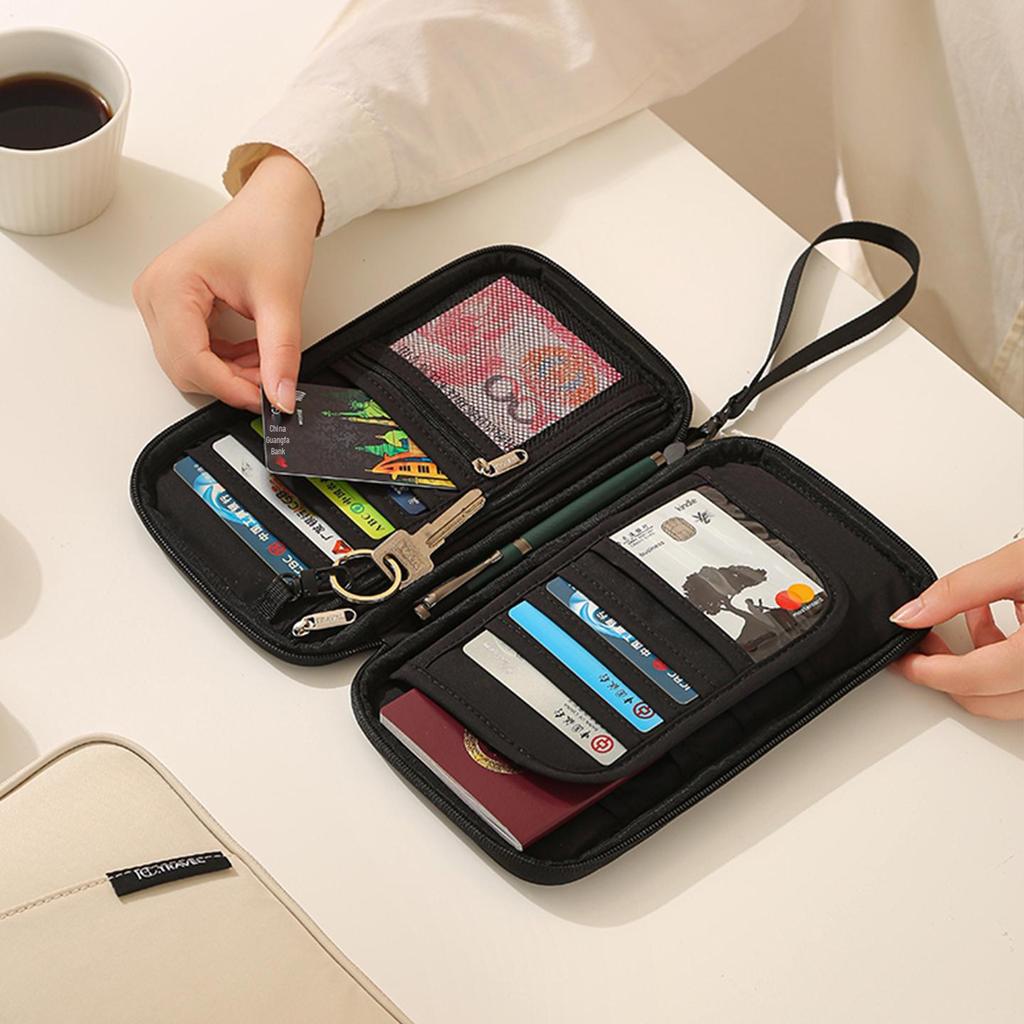 Unisex Passport and Ticket Holder, Anti-theft Multifunctional Travel Document and Credit Card Bag