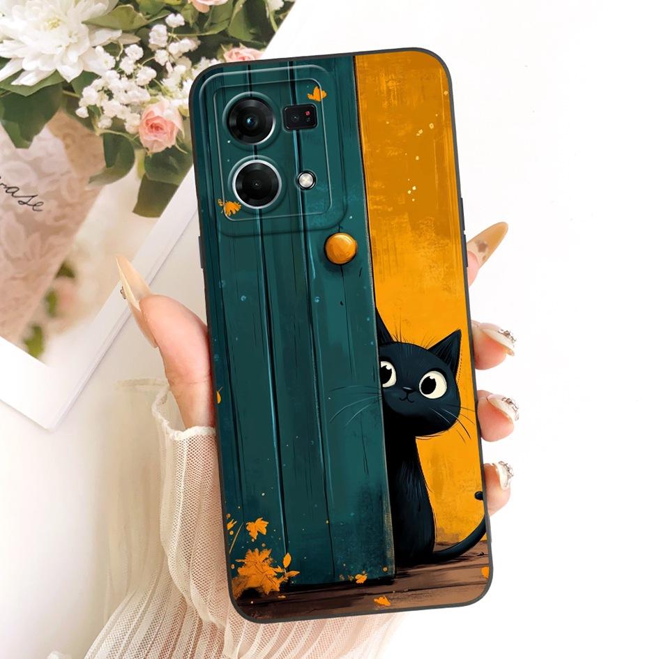Case For OPPO Reno 7 8 4G Cover CPH2457 CPH2363 Lovely Cartoon Soft Silicone Matte Bumper For OPPO F21 Pro Cases F21s Pro Fundas