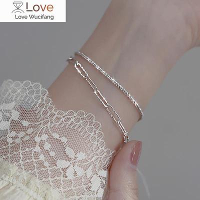 925 Sterling Silver třpytivý řetízkový náramek Dámský výklenek Luxusní náramek pro ženy Stříbrné šperky 925