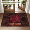 Crystal Velvet Square Rug Custom NameKorn Pattern Non Slip Home Floor Decor Rug