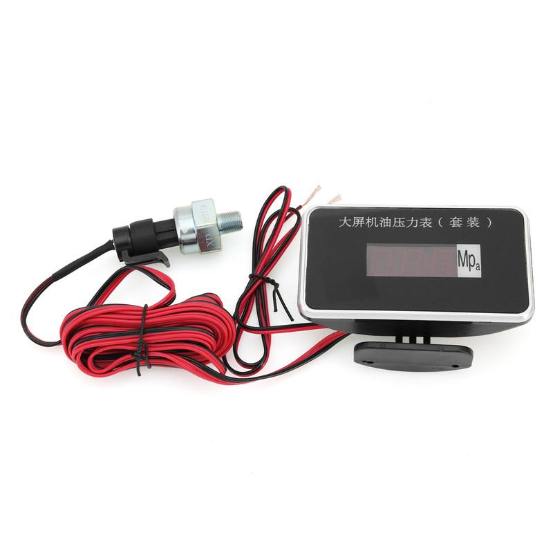 LED Car Oil Pressure Gauge Mpa Oil Press Meter with Oil Pressure Sensor 1/8NPT Universal Instrument 9-36V for Truck SUV RV