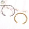 Luxurious European & American Titanium Steel Open Woven Bracelet with Gold Plating