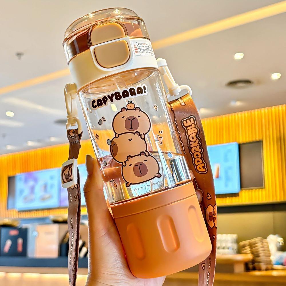 Leak Proof Cartoon Water Bottle Portable Plastic Water Cup Kids Friendly Drink Bottle  Travel