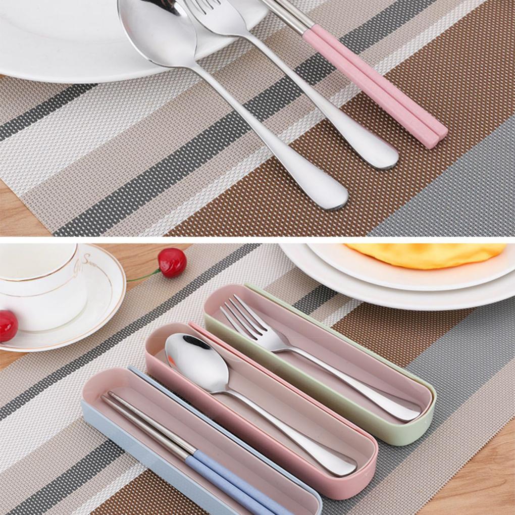 Tableware Chopsticks Spoon Fork Utensils Reusable Smooth Eating Supplies Restaurant Camp School Dishwasher Steriliser