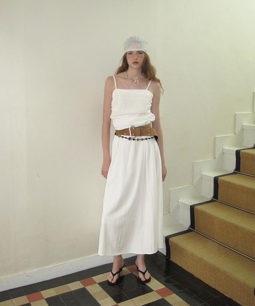 Eopaeleolakaibeu Sicily Shirring Dress - Ivory