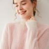 Women's Color Block Cashmere Sweater - Thick, Round Neck, Loose Fit, Jacquard Knit, Autumn/Winter.