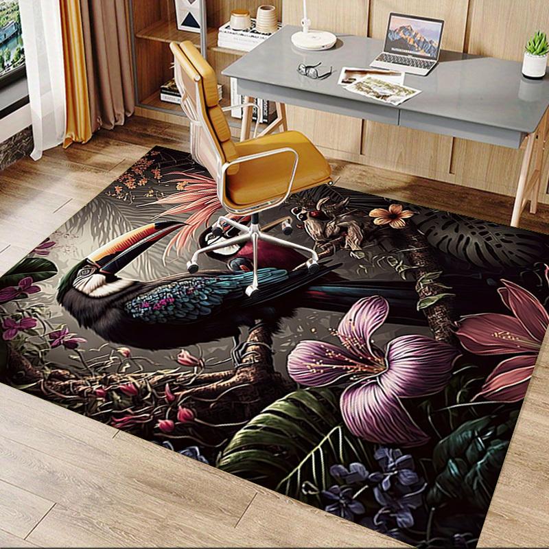 1pc Toucan Jungle Carpet Anti Slip Polyester Floor Mat for office.Bedroom