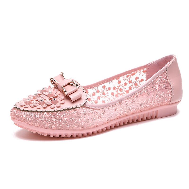 Mom Shoes Summer Single Shoes Women's Doudou Shoes Leather Shoes Soft Sole Non-slip Women's Single Shoes Supply