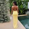 2025 European & American Autumn Slimming Backless Ribbon Dress