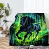 Custom Name Horse Theme Printed Blanket - Perfect for Couch, Bed, Travel & Outdoor Use | Machine Washable, Cozy & Durable.