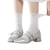 White Lace Ruffle Mid-Calf Socks for Spring/Summer - Sweet Girl Style