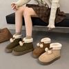 Cute Hairball Platform Snow Boots Women's Warm Plush Thickened Cotton Shoes Fluffy Short Boots