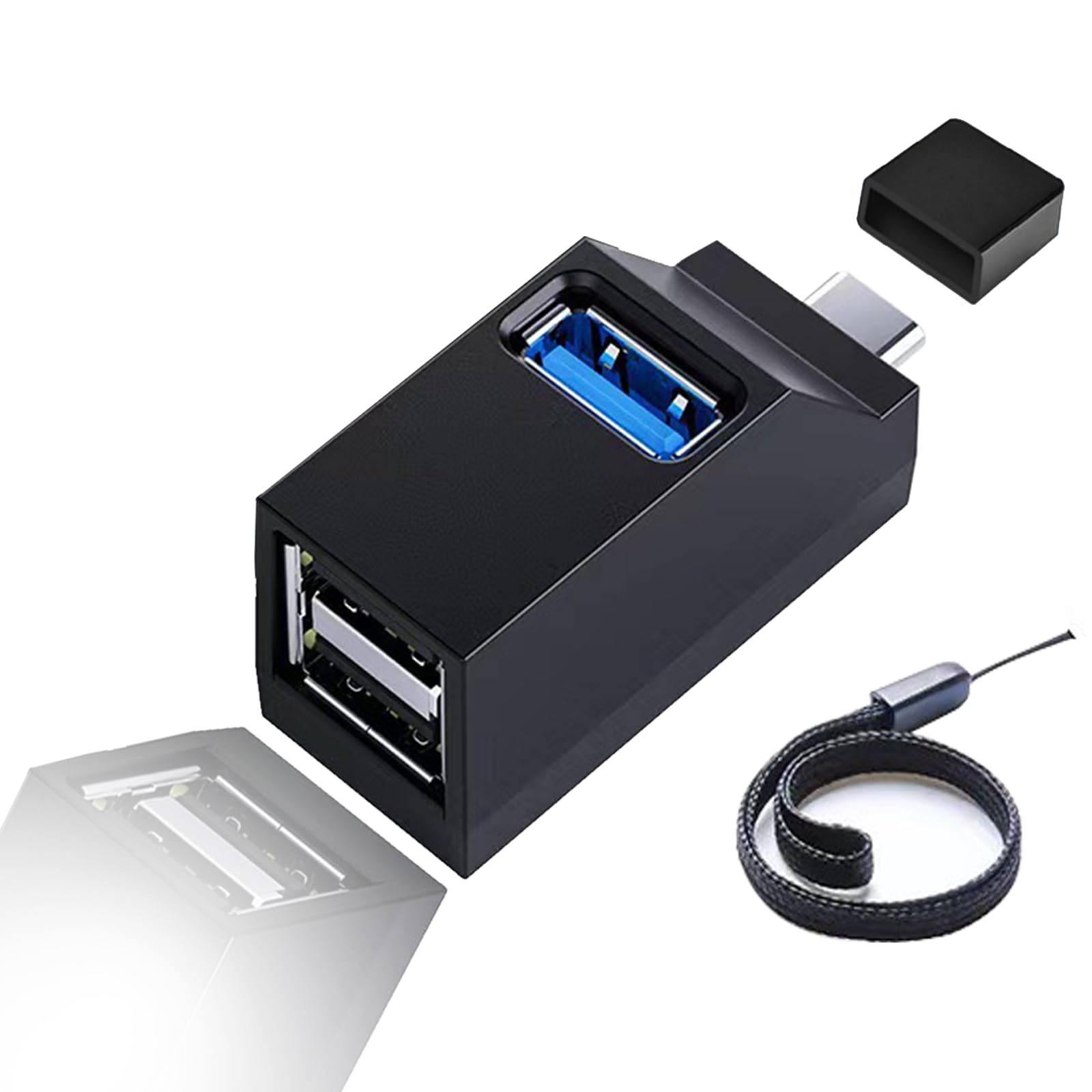 

FineGood USB C Type C USB USB Combo Converter 1 Port Hub, 3-Port 3.0 + 2.0 Hub, Ultra-Compact, Lightweight, High-Speed, Portable, Bus-Powered, USB-C