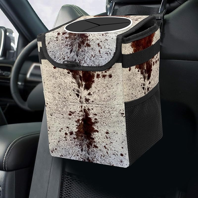 Black and White Goth Bats Car Trash Can with Lid Collapsible Reusable Waterproof Car Garage Bag,Automotive Garbage Can,Car Accessories Interior Car 230203706