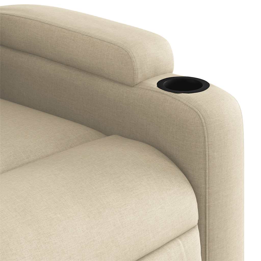 Electric Recliner Chair with Rising Function Cream Fabric