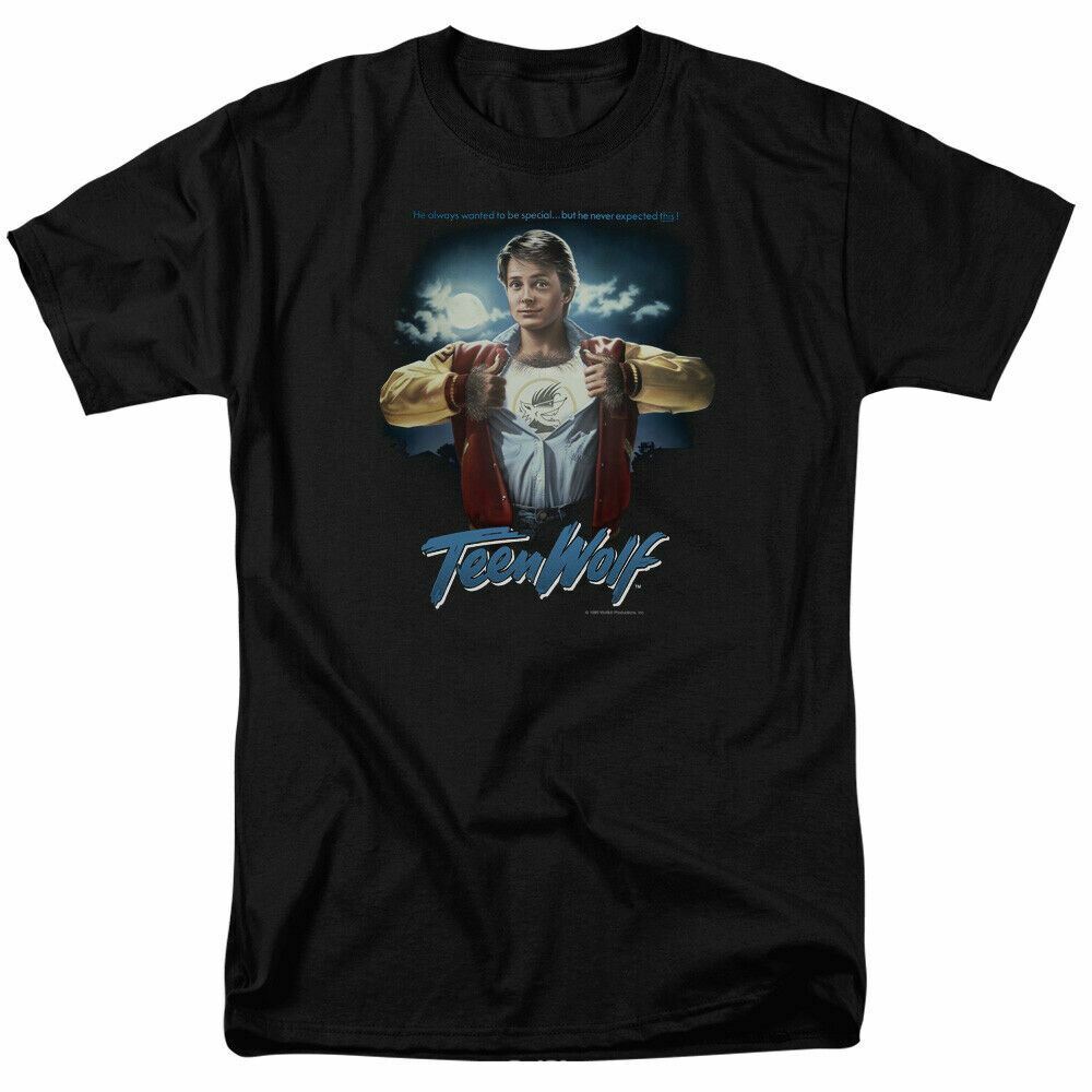 

Teen Wolf Poster T Shirt Mens Licensed Movie Tee Scott Howard Black Unisex T-Shirt S