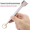 Stainless Steel Gemstone Appraisal Tweezers with Shovel Auxiliary Clip Tool