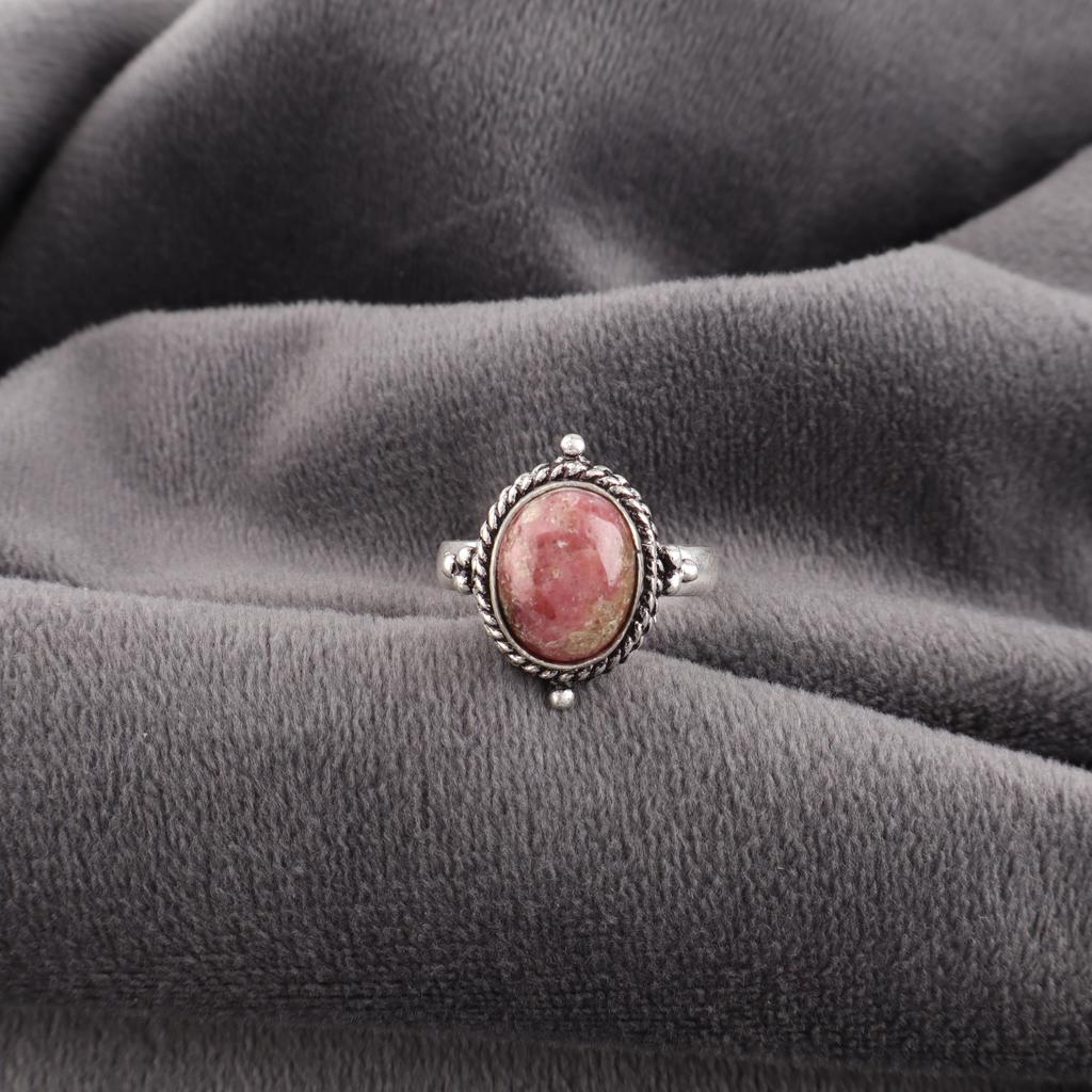 Black Rhodonite Gemstone Jewelry, 925 Solid Sterling Silver Ring,  Handmade Gorgeous Silver Boho Ring For Wedding Gift