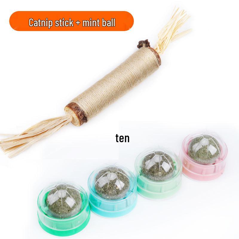 Catnip Ball Teething Toy: Bite-Resistant, Cleans Teeth, Relieves Boredom, Self-Entertainment for Kittens and Small Cats.
