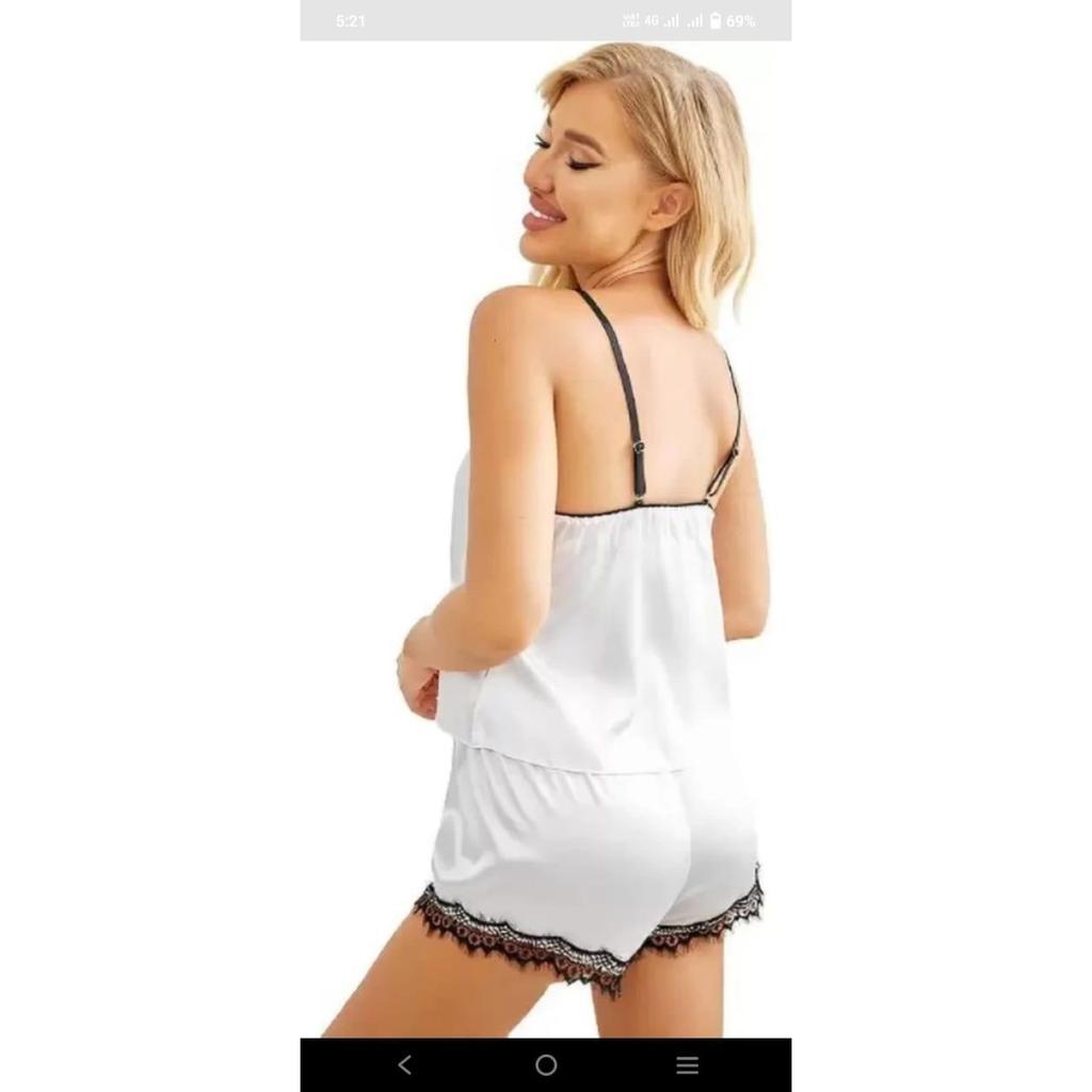 Ladysta Stylish Lace Babydoll Lingerie Set - Short For Women With Top And Short Nightwear Freesize (S M L)