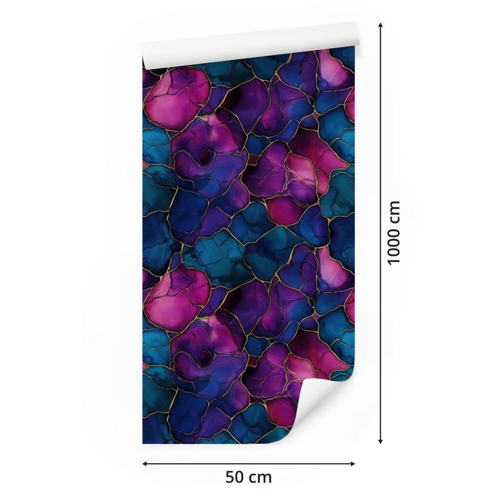 Ink Wallpaper Navy Blue and Plum for Living Room and Bedroom 50x1000